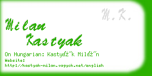 milan kastyak business card